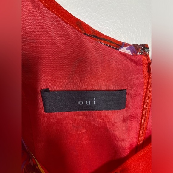 Oui Paisley Print Red Midi Silk Dress - Picture 9 of 11